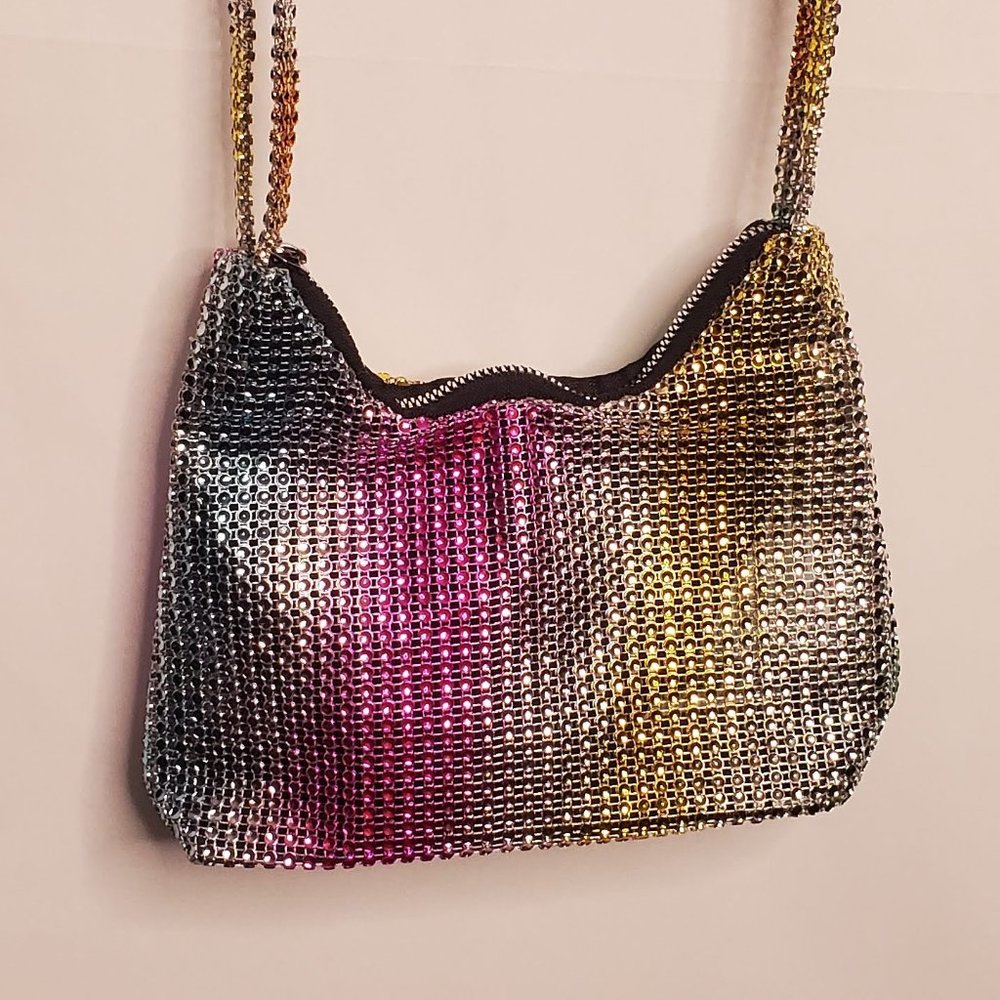 New! Glamours Rhinestone Rainbow Glam Party Shoulder Bag View 6
